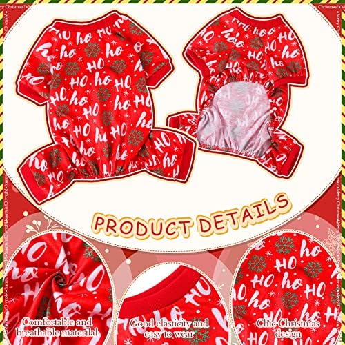 Xuniea 6 Pieces Christmas Pet Pajamas, Santa Snowman Tree Print,Small - Image 4