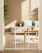 keny 36" Extra Tall Baby Gate for Stairs, 29"-55" Wide Auto Close Dog Gate | for Doorways, Pressure Mounted Easy Walk Through Pet Gate with Door, White