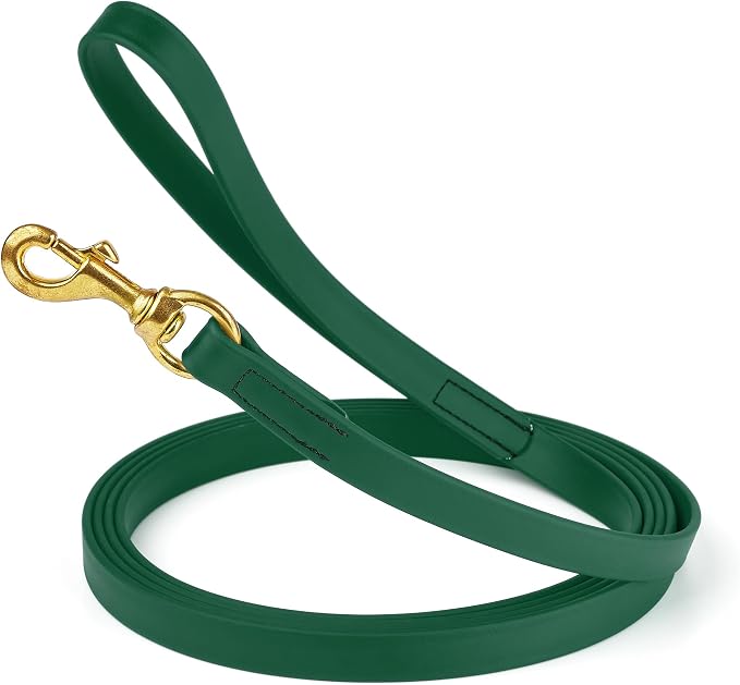 Viper Biothane K9 Working Dog Leash Waterproof Lead for Tracking Training Schutzhund Odor-Proof Long Line with Solid Brass Snap for Puppy Medium and Large Dogs, 10ft Hunter Green