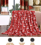 Elegant Comfort Luxury Velvet Super Soft Christmas Prints Fleece Blanket-Holiday Theme Home Décor Fuzzy Warm and Cozy Throws for Winter Bedding, Couch and Gift, 50 x 60 inch, Red Reindeer - Image 3