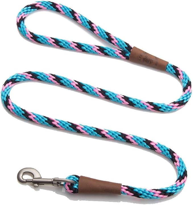 Mendota Pet Snap Leash - British-Style Braided Dog Lead, Made in The USA - Starbright, 3/8 in x 6 ft - for Small/Medium Breeds