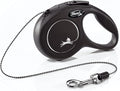 FLEXI® Classic XS Cord Retractable Dog Leash, 3-Finger Grip, 10 ft - Black | German engineered, Pocket-Size original flexi leash, durable quality for dogs up to 18 lbs, tangle-free,reliable brake system
