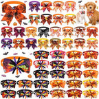 Huhumy 50 Pcs Halloween Dog Bow Ties Thanksgiving Dog Collars Bulk by Huhumy