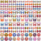 120PCS Tie Dye Dog Bows Pack Include 60PCS Dogs Collar Flowers and Bowties Attachments 20PCS Bowties with Adjustable Collar 40PCS Hair Bows for Girl Female Boy Male Dogs Grooming Accessories by JpGdn