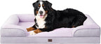 EHEYCIGA Orthopedic Dog Beds for Extra Large Dogs, Waterproof Memory Foam XXL Pet Bed with Sides, Non-Slip Bottom and Egg-Crate Foam Big Dog Couch Bed with Washable Removable Cover, Lilac