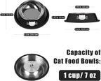 Serentive 2 Pcs Non-Slip Stainless Steel Small Food Bowls - Unbreakable, Thicken Cat Feeder, 7 Oz Dishes - Suitable for Indoor Small Pets - Removable Rubber Base, Easily Clean, Lovely Color