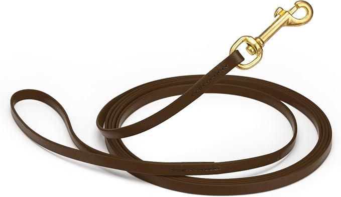 Viper Biothane K9 Working Dog Leash Waterproof Lead for Tracking Training Schutzhund Odor-Proof Long Line with Solid Brass Snap for Puppy Medium and Large Dogs, 20ft Dark Chocolate Brown