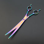 KINGSTAR 8.0in. Professional Pet Grooming Scissors Set,Titatium Plated Straight & Thinning & Curved Scissors Set with Comb,Dog Grooming,A563