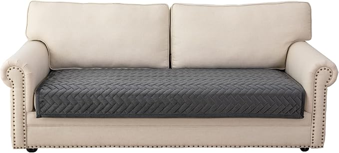 Eismodra Couch Cover,Sectional Couch Covers,Sofa Covers for 3 Cushion Couch,Anti-Slip Sofa Slipcovers for Dogs Cats Kids Loveseat Recliner L Shaped Armrest Backrest,Dark Gray 43''x94''(Only 1 Piece)