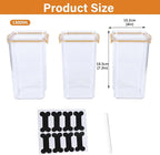 3Pack Pet Food Storage Containers, Airtight Dog Food Storage Container with Locking Clips, Dog Treat Container with a Stickers & Pen for Customizing, for Pet,Bird Seeds,Dog & Cat Treats(Golden)