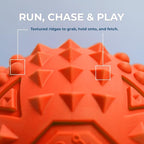 Best Pet Supplies Interactive Squeaky Dog Chew Toy, Ideal Dog Toys for Chewers, Small, Medium & Large Dogs, and Fetch Lovers - Spiky Ball (Blue, Orange), Large 3.5"