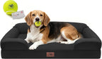 Waterproof Orthopedic Dog Bed for Medium Large Sized Dogs | Memory Foam Pet Bed Sofa with Bolster, Dog Couch with Washable Cover & Non-Slip Bottom, 36x27 Inch, Black