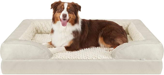 INVENHO Orthopedic Large Dog Bed, Washable Waterproof, Egg-Crate Foam Dog Couch Bed with Washable Removable Cover, Waterproof Lining and Nonskid Bottom