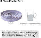 Bifeaw Slow Feeder Dog Bowls, Dishwasher Microwave Safe Silicone Puppy Puzzle Bowl with Non-Slip Design for Eating (White and Purple)
