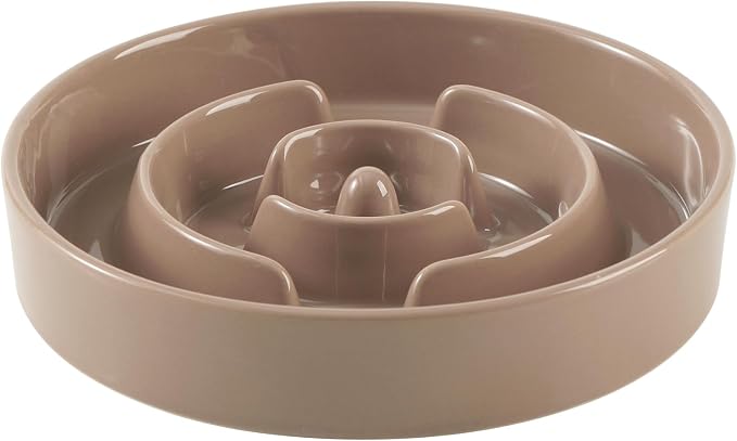 Havniva Slow Feeder Dog Bowls, Ceramic Dog Bowl Slow Feeder for Fast Eater | 1.6 Cups Puzzle Dog Food Bowl, Slow Feeding Bowls for Medium Dogs, Non-Slip Rubber Base, Anti-Choking