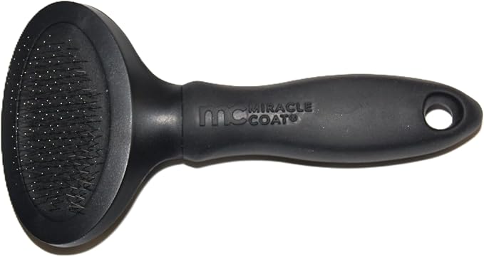 Miracle Care Small Slicker Brush for Cats | Grooming Brush Removes Loose Undercoat, Reduce Shedding and Matting, Flexible Pins Protect Skin, Ergonomic & Cushioned Handle