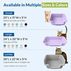 KittyGoHere Senior Cat Litter Box, Large with Jumbo Scoop, Storybook Lavendar