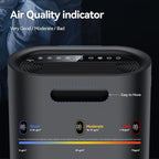 Aucleia Pet Air Purifiers, Black | Covers 2,100 Ft² Large Rooms, H13 HEPA Filter, Air Quality Monitor, Auto Mode, Removes Dust, Pet Hair, Smoke ,Odor