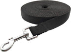 Nylon Training Dog Leash for Small Medium Large Dogs, 15ft 20ft 30ft 50ft Long Leash Dog/Puppy Lead for Obedience Recall Training, Camping (30ft, Black)