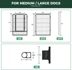 FXW Rollick Dog Playpen with Fence-to-Wall Anchors, 40" H, 8 Panels | Heavy-Duty & Easy setup Play Area, Flexible Boundaries, Indoor & Yard, For Medium & Large Dogs, Patented