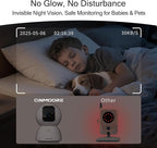 3K 5G Wi-Fi Security Camera Indoor, Backup Battery for Power Outage Protection, Free AI Tracking Facial ID, 5MP Pet/Dog Camera w/ Speaker & Phone App, PTZ Baby Monitor, 0-Glow Night Vision, 2-Way Talk