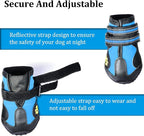 CovertSafe& Dog Boots for Dogs Non-Slip, Waterproof Dog Booties for Outdoor, Dog Shoes for Medium to Large Dogs 4Pcs with Rugged Sole Black-Blue
