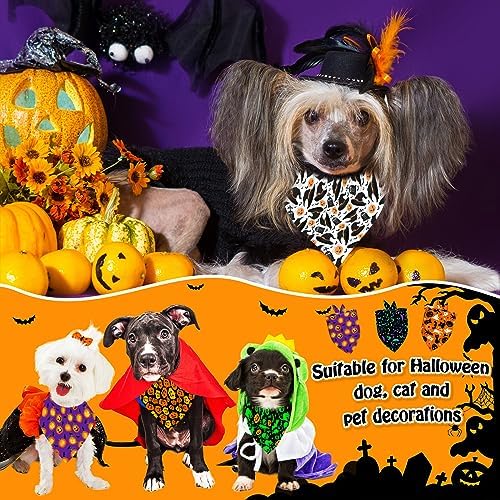 30 Pcs Halloween Dog Bandanas Bulk Adjustable Dog Scarves Bibs Pumpkin Bat Ghost Puppy Bandanas Pet Neckerchief Washable Holiday Halloween Bandanas for Small Medium Large Dog Pet Grooming Accessories - Image 6