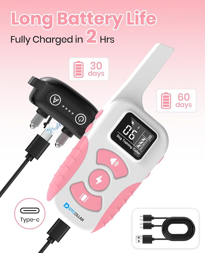 Dog Bark Collar with Remote, 2-in-1 Bark and Shock Collar Combo, 3300Ft Dog Training Collar - Auto Anti Bark/Beep/Vibration/Shock 4 Modes, IP67 Smart E-Collar with 5 Adjustable Levels of Sensitivity