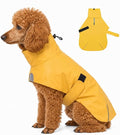PU Dog Raincoat, Non-Toxic & Odorless Waterproof Vest, Adjustable High Neck and Hook & Loop Belly Closure for Rainy Potty Breaks & Wet Weather Outdoor Walks (Yellow, X-Large)
