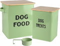 Morezi Dog Food Storage Container Farmhouse Pet Food Treats Bin with Lid and Scoop, Perfect Sturdy Canister Tins for Kitchen Countertop, Shelf, Great Gift for Pet Owners - Dog Food - Green