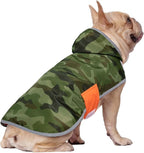HDE Reversible Hooded Dog Raincoat Slicker Poncho for Small Medium Large Dogs - Camo Orange - M - Polyester