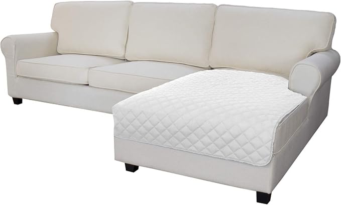 Easy-Going Sectional Couch Covers for Dogs L Shape Sofa Cover Reversible Sofa Slipcover Chaise Lounge Cover Furniture Protector Cover for Pets Dog Cat (42 x 52 inches, White/White) | Soft Sofa Slipcover For Dogs, Fits Left/Right Chaise Lounge Protector...
