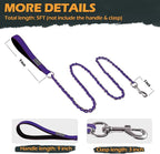 S-ETOVUS-Chain Dog Leash, Bite-Proof Metal Leash, with Padded Handle | Three Sizes 7.25FT/5.2FT/4FT, Woven From Nylon Rope And Chain, Durable And Bite-Resistant, Comfortable With Padded Handles.