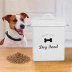 Pet Treat and Food Storage Tin with Lid - 5lbs Capacity - Serving Scoop Included … -DOG