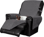 Furhaven Waterproof & Non-Slip Recliner Chair Cover Protector w/ Side Pockets for Dogs, Cats, & Children - Quilted Paw Print Living Room Furniture Cover - Gray, Recliner