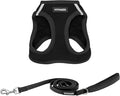 Best Pet Supplies Voyager Step-in Air All Weather Mesh Harness and Reflective Dog 5ft Leash Combo with Neoprene Handle, for Small, Medium and Large Breed Puppies - Black, X-Large