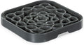 Messy Mutts Square Slow Feeder, 8 Inch, 2 Cup, Cool Grey | 8 x 8 Inch Square Silicone Puzzle Slow Feeder For Dogs And Cats, Holds 2 Cups, Dishwasher Safe
