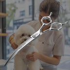 Dog Grooming Scissors: 5 IN 1 Professional Grooming Scissors for Pet High Precision CNC-Cut Blades, Silver