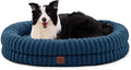 ChiXnuggle Orthopedic Dog Bed, Washable Cover, Faux Fur Bolster Pet Couch | waterproof,egg crate foam,non-slip bottom,for extra large dogs,navy, 41*30*7,dog sofa