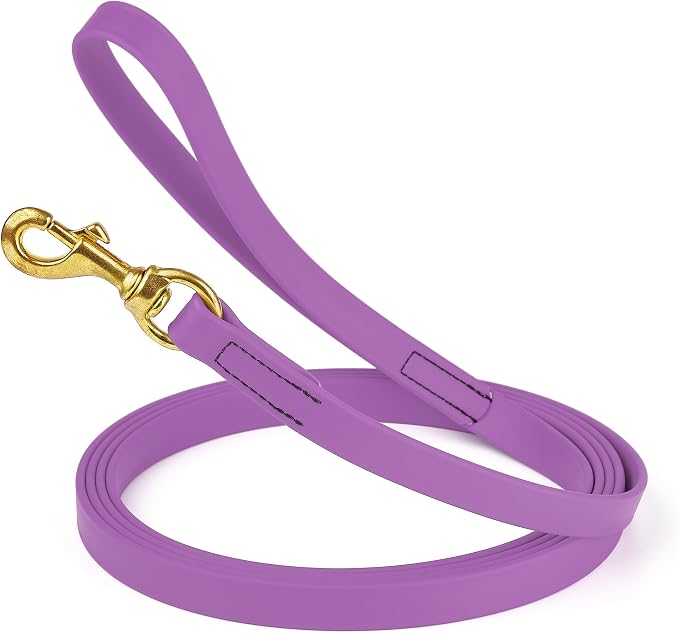 Viper Biothane K9 Working Dog Leash Waterproof Lead for Tracking Training Schutzhund Odor-Proof Long Line with Solid Brass Snap for Puppy Medium and Large Dogs, 33ft Amethyst Purple