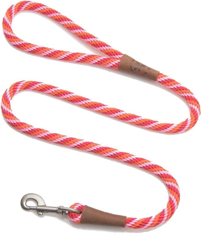 Mendota Pet Snap Leash - British-Style Braided Dog Lead, Made in The USA - Taffy, 1/2 in x 4 ft - for Large Breeds