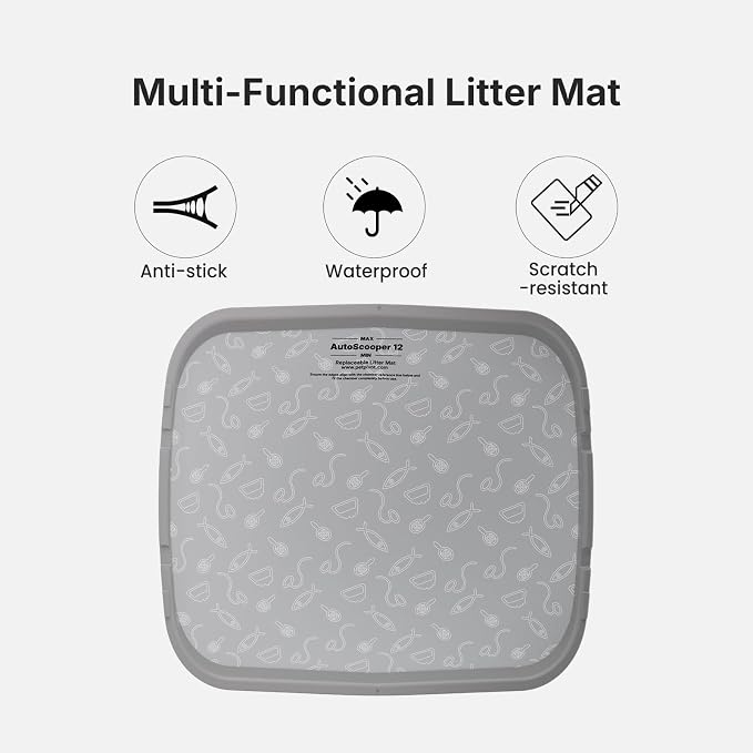 Litter Pad for Autoscooper 12, Waterproof Scratch-Resistant Non-Stick Pad, 15.39 x 13.74 Inches, Fit for Autoscooper 12 Self-Cleaning Litter Boxes, 2-Pack（ Not Compatible with Autoscooper 11 ）