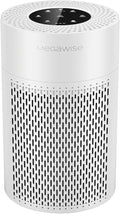 MEGAWISE Air Purifier for Wildfire Smoke, H13 HEPA for Home Bedroom, White | Wildfire smoke sensor + PM2.5 display, Quiet sleep mode (<25dB), HEPA filters smoke, ash, dust & pet dander
