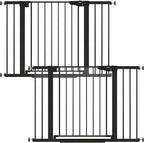 Cumbor 2 Pack 30-46" Baby Gate for Stairs, Mom's Choice Awards Winner-Auto Close Dog Gate for doorways, Easy Install Pressure Mounted Pet Gates Indoor, Easy Walk Thru Wide Safety Gate for Dog, Black