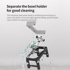 Elevated Dog Bowls with Stainless Steel Slow Feeder Bowl for Medium and Large Dogs, Spill-Proof Tiltable Dog Feeder with 2 Bowls, 6-Height Adjustable Raised Dog Bowl Stand