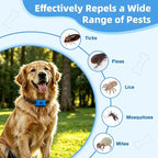 Natural Flea and Tick Prevention Pendant for Dogs Flea and Tick Collar, Waterproof Flea and Tick Repellent Dog Tag Safe for All Breeds & Sizes with 2 Silicone Buckles & 4 Refills, Collar NOT Included