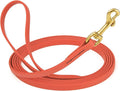 Viper Biothane K9 Working Dog Leash Waterproof Lead for Tracking Training Schutzhund Odor-Proof Long Line with Solid Brass Snap for Puppy Medium and Large Dogs, 20ft Coral
