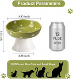 Mushroom Cat Bowl, Elevated Ceramic Cat Bowl, Avocado Green | Cute Mushroom Design • Avocado Green • Elevated Feeding • Whisker Friendly • Smooth Ceramic