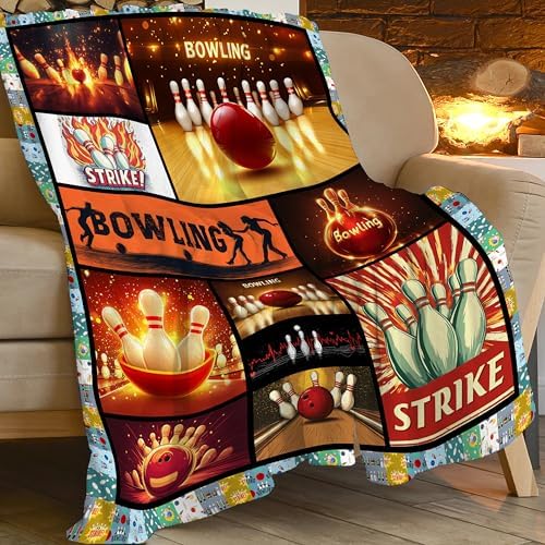 Bowling Blanket Bowling Throw Blanket Gifts for Bowling Lovers Women Men Boys Girls Kids Adults Super Soft Cozy Plush Fluffy Fuzzy Fleece Blanket Home Decor 40''X50'' - Image 7