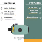 OllyDog Scoop Pick Up | Dog Poop Bag Holder | Lightweight & Water-Resistant Dispenser | Leash Attachment for Hands-Free Carry | Fits Standard Waste Bag Rolls (Surf)